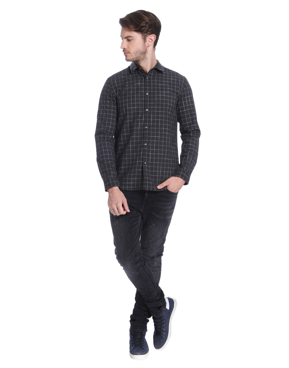 Dark Grey Check Shirt