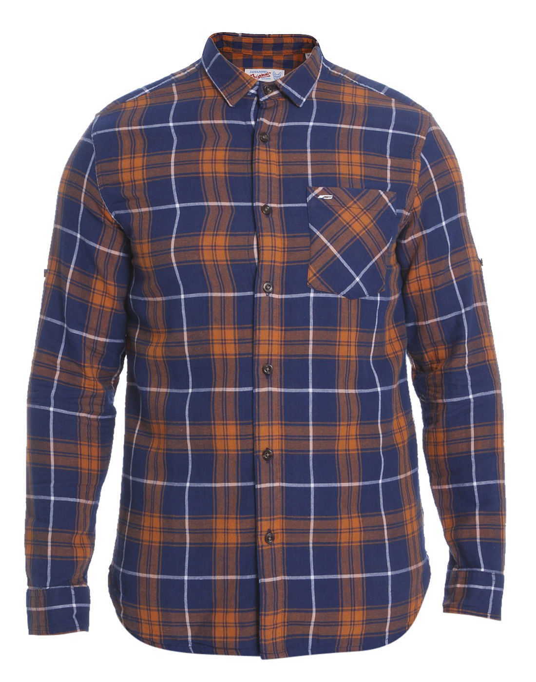 Orange Check Slim Fit Shirt