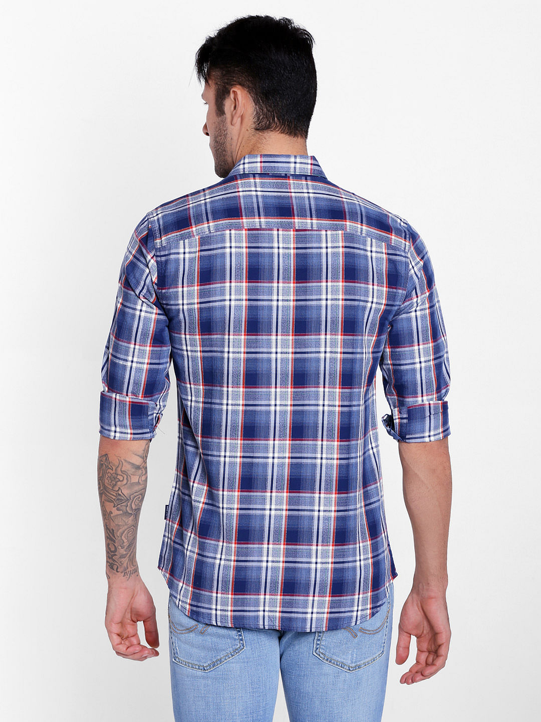 Blue Check Slim Fit Shirt