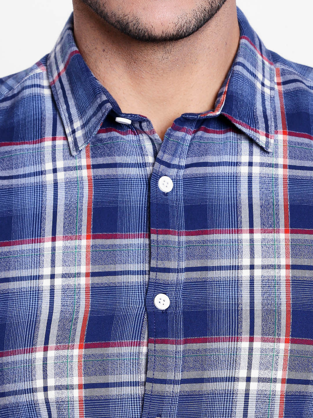 Blue Check Slim Fit Shirt