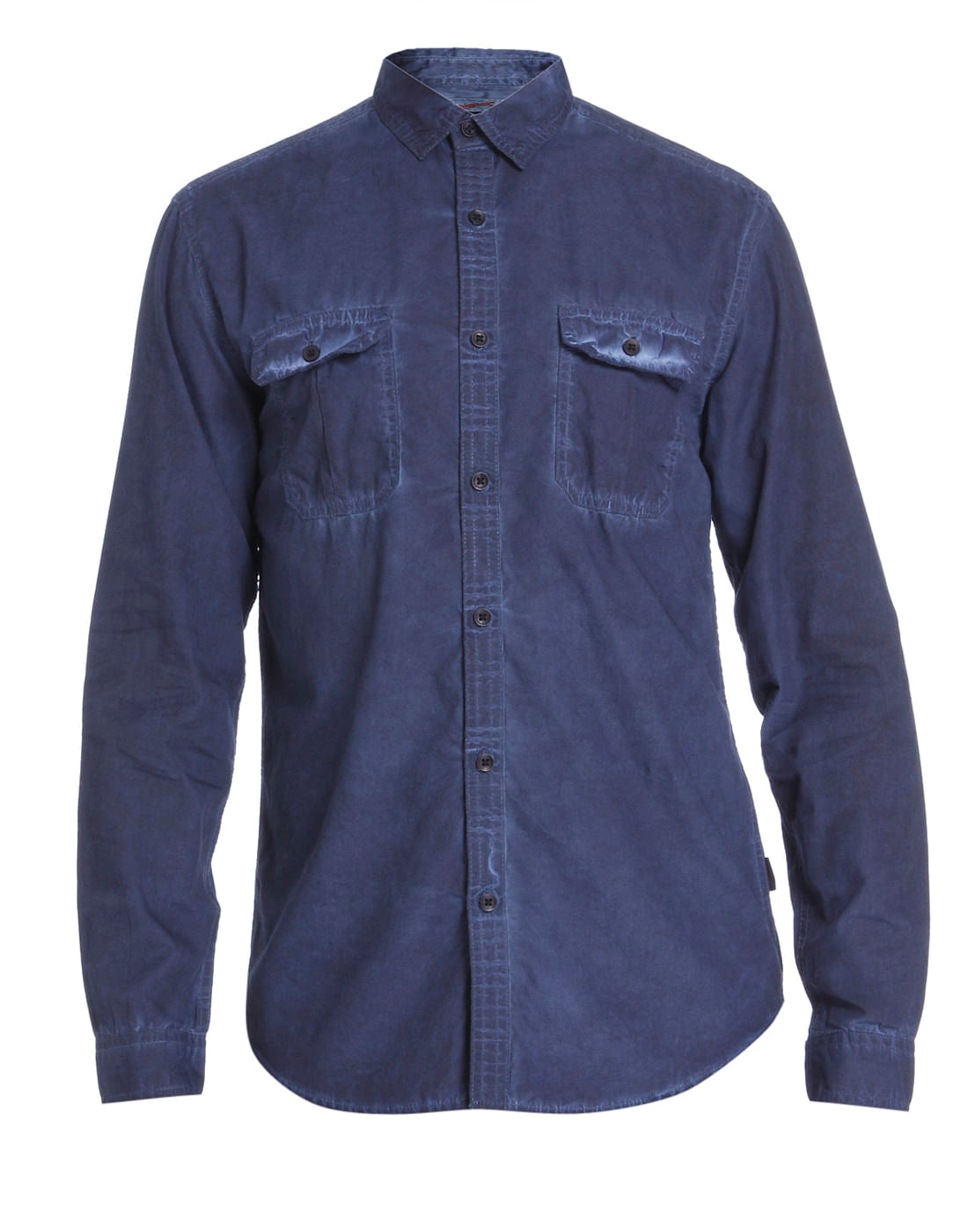 Dark Blue Over Dyed Slim Fit Shirt