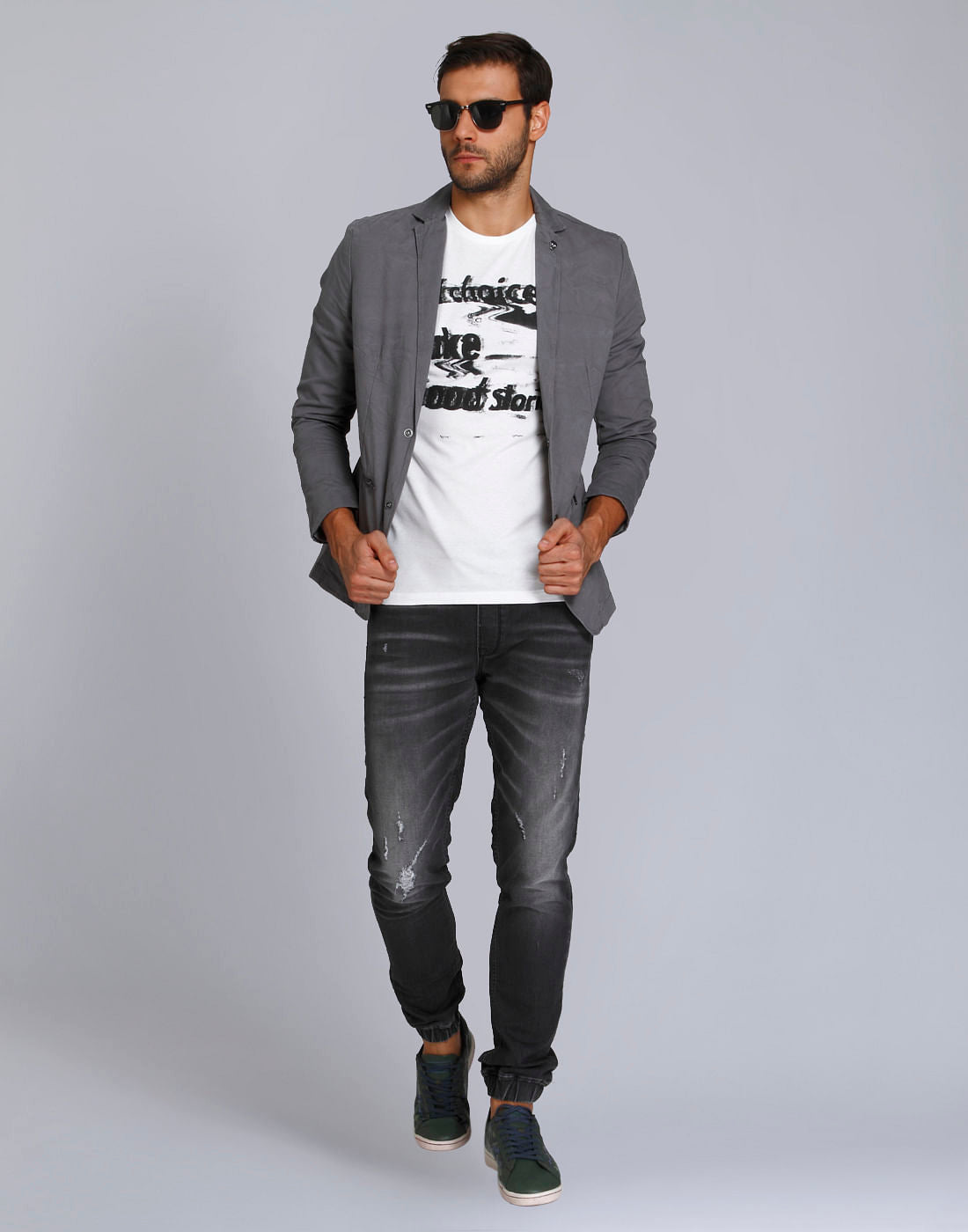 White Text Print Crew Neck T-Shirt