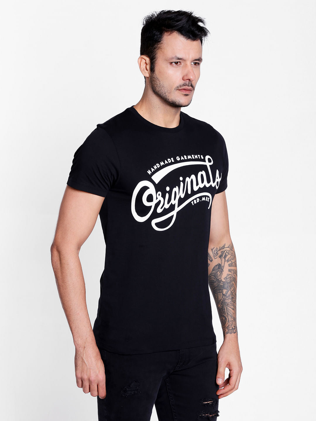 Blue Graphic Print Crew Neck T-Shirt