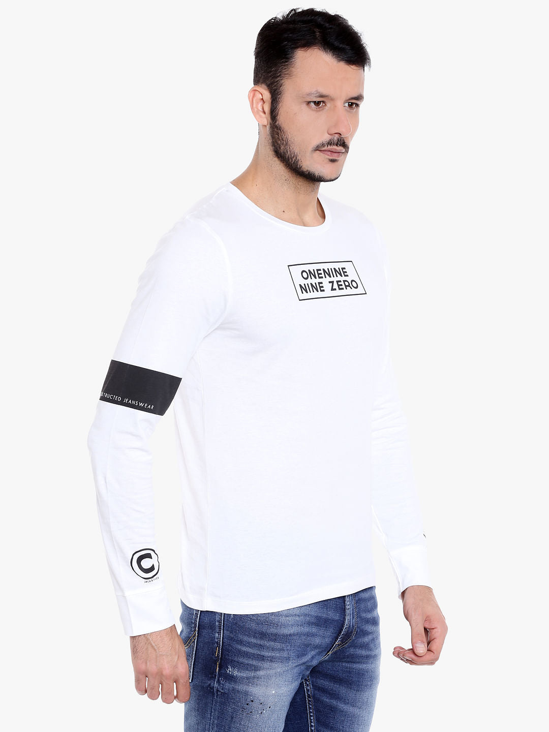 White Graphic Print Crew Neck T-Shirt