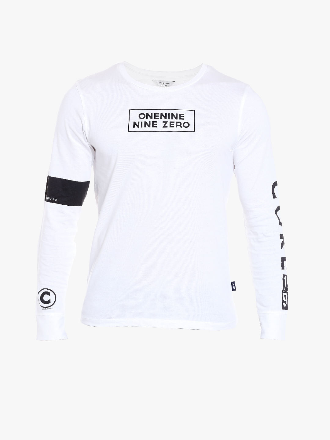 White Graphic Print Crew Neck T-Shirt