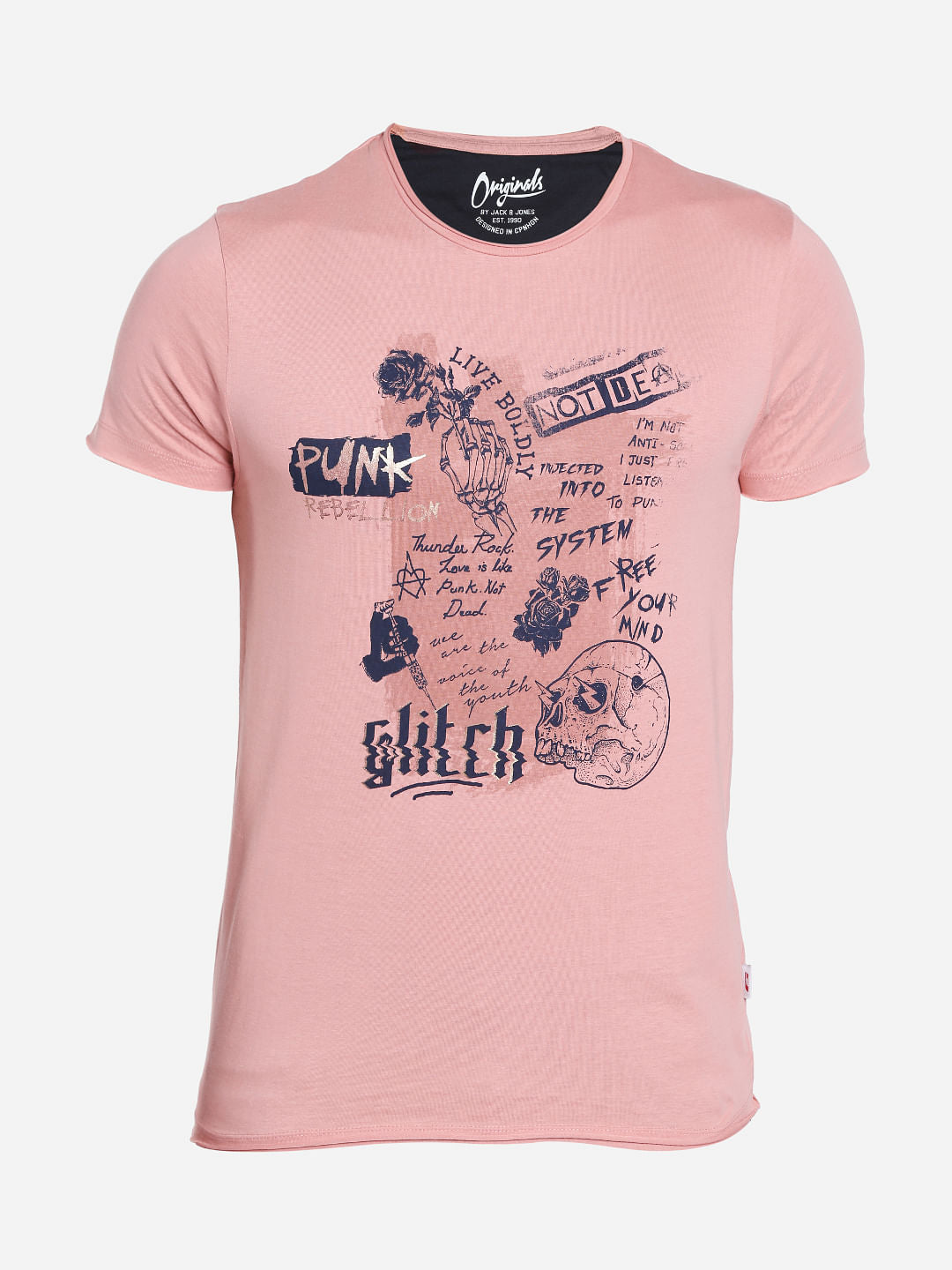 Pink Slogan Print Crew Neck T-Shirt