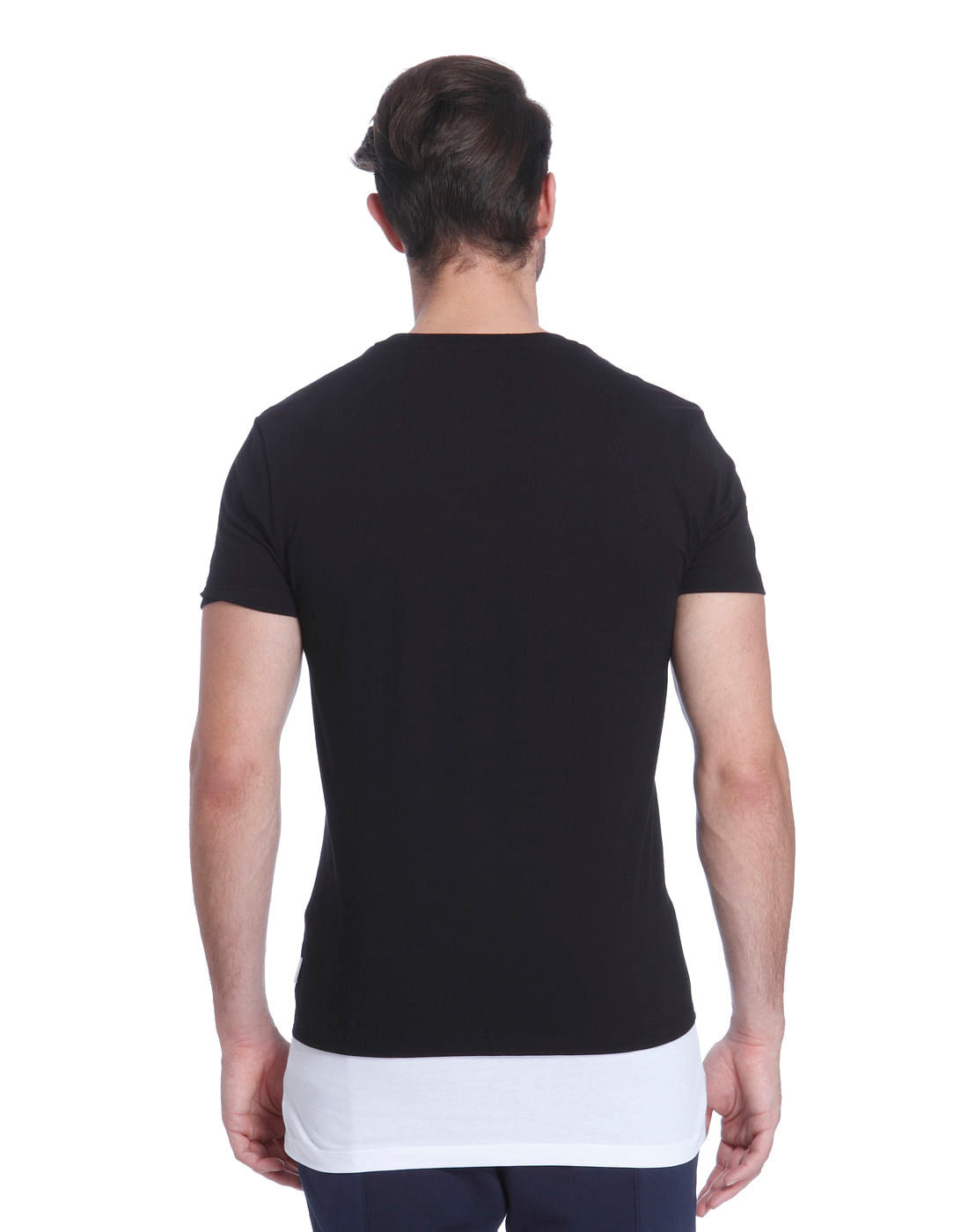Black Graphic Print Crew Neck T-Shirt