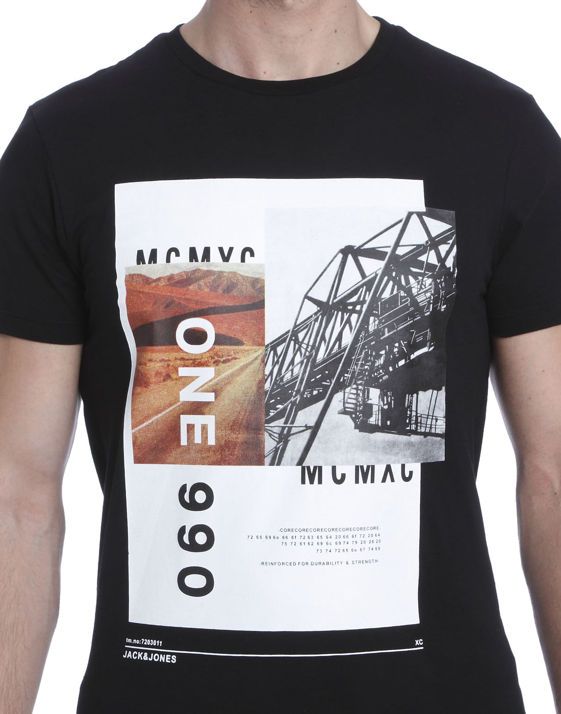 Black Graphic Print Crew Neck T-Shirt