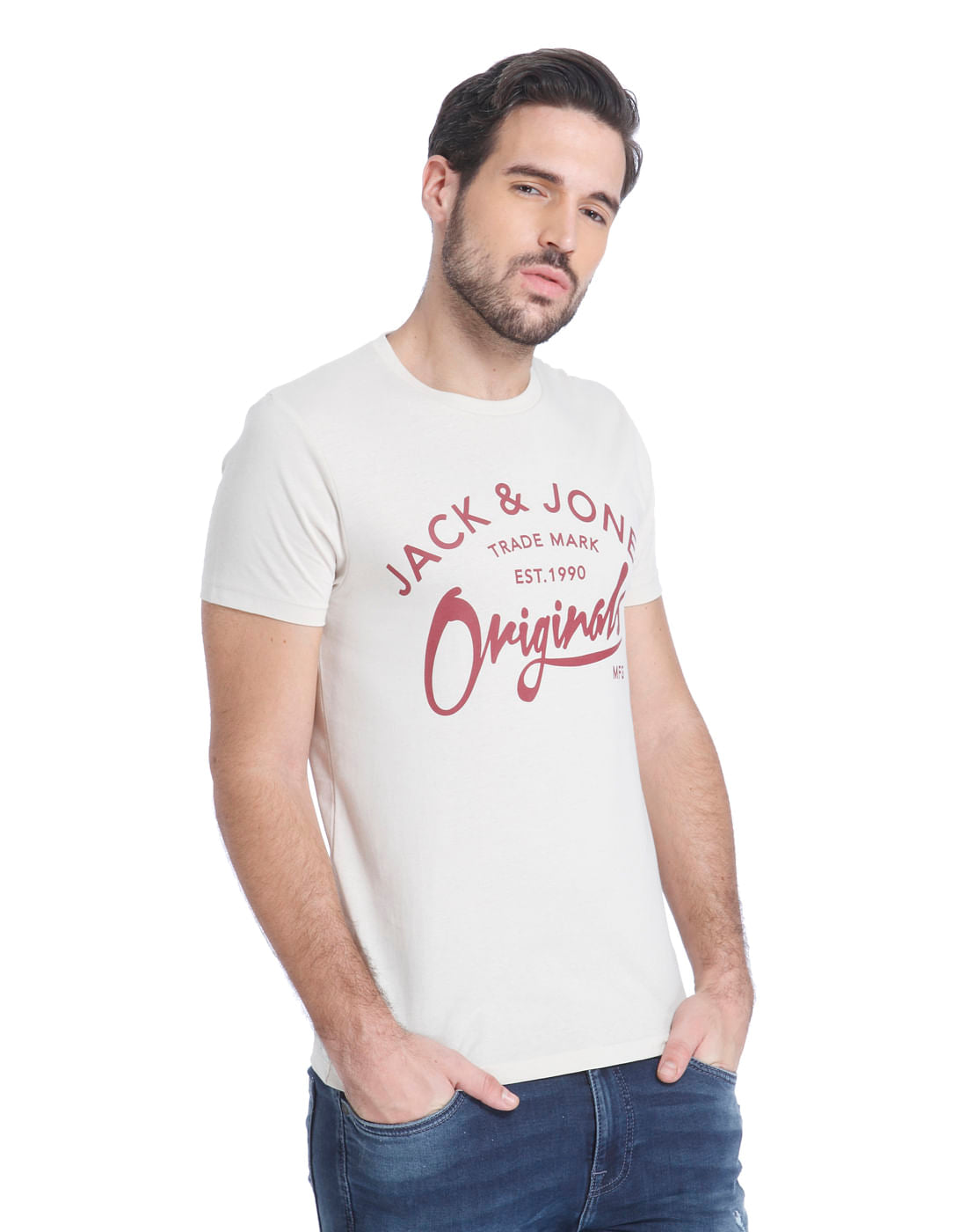 Off White Logo Print Crew Neck T-Shirt