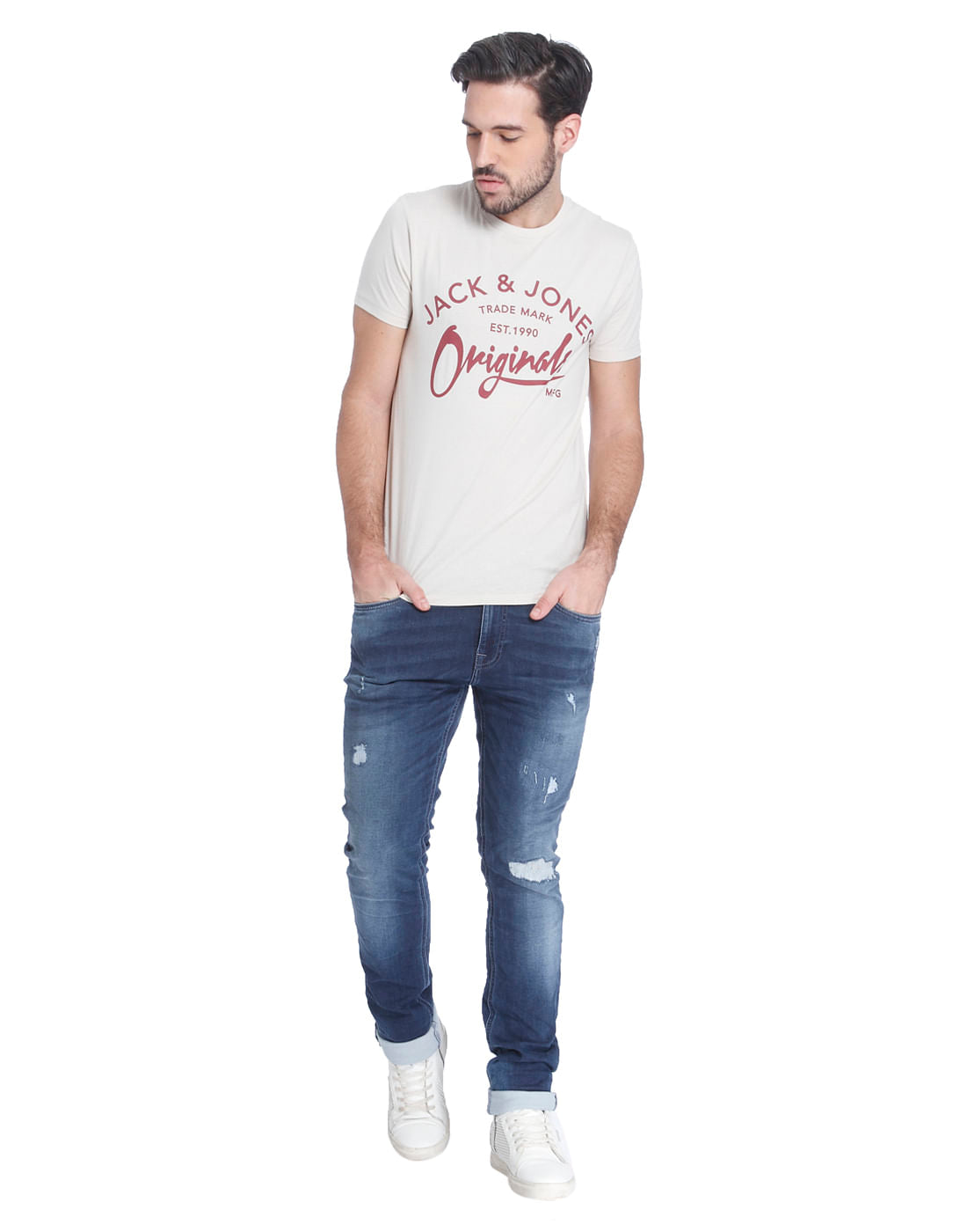 Off White Logo Print Crew Neck T-Shirt