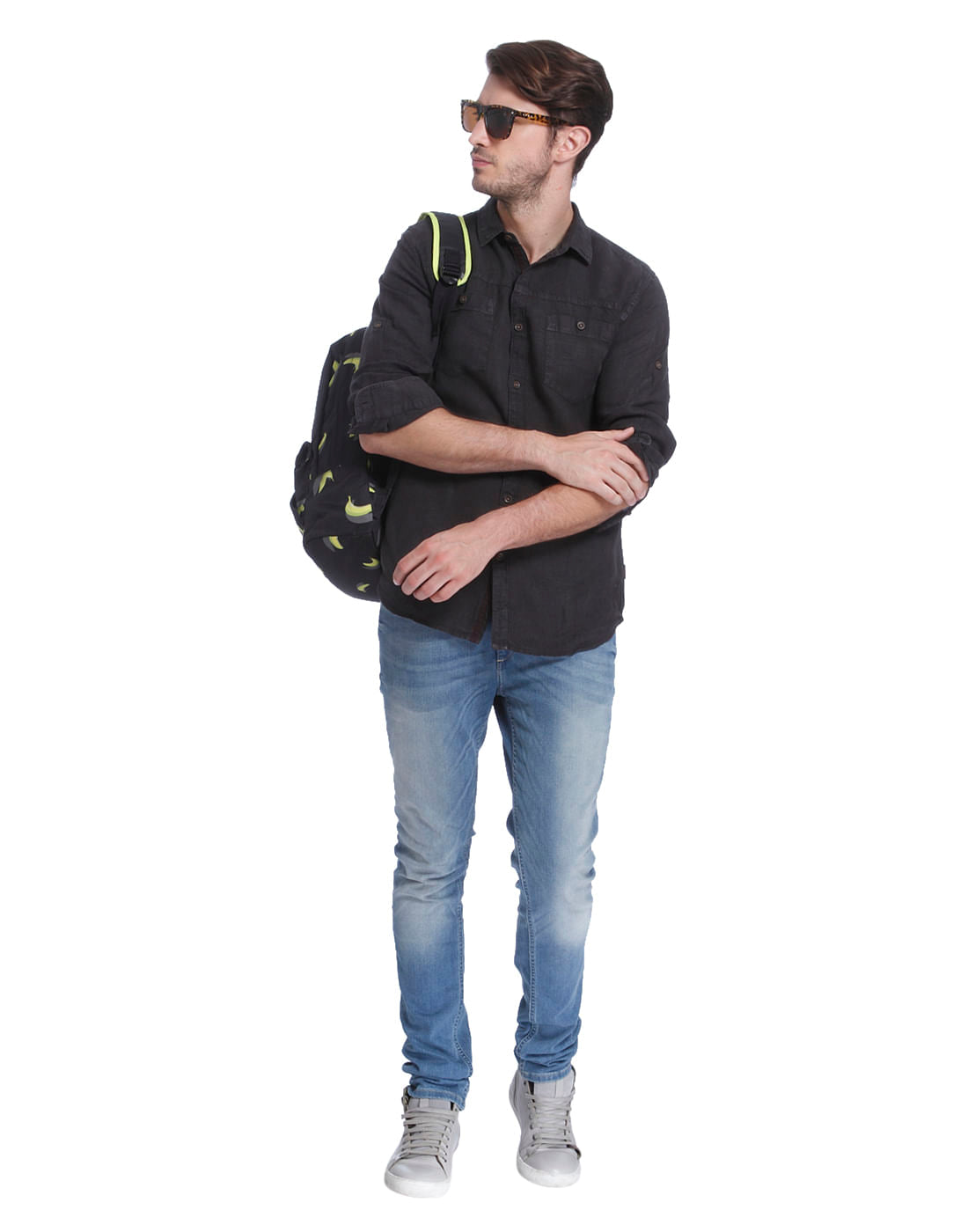 Black Linen Slim Fit Shirt
