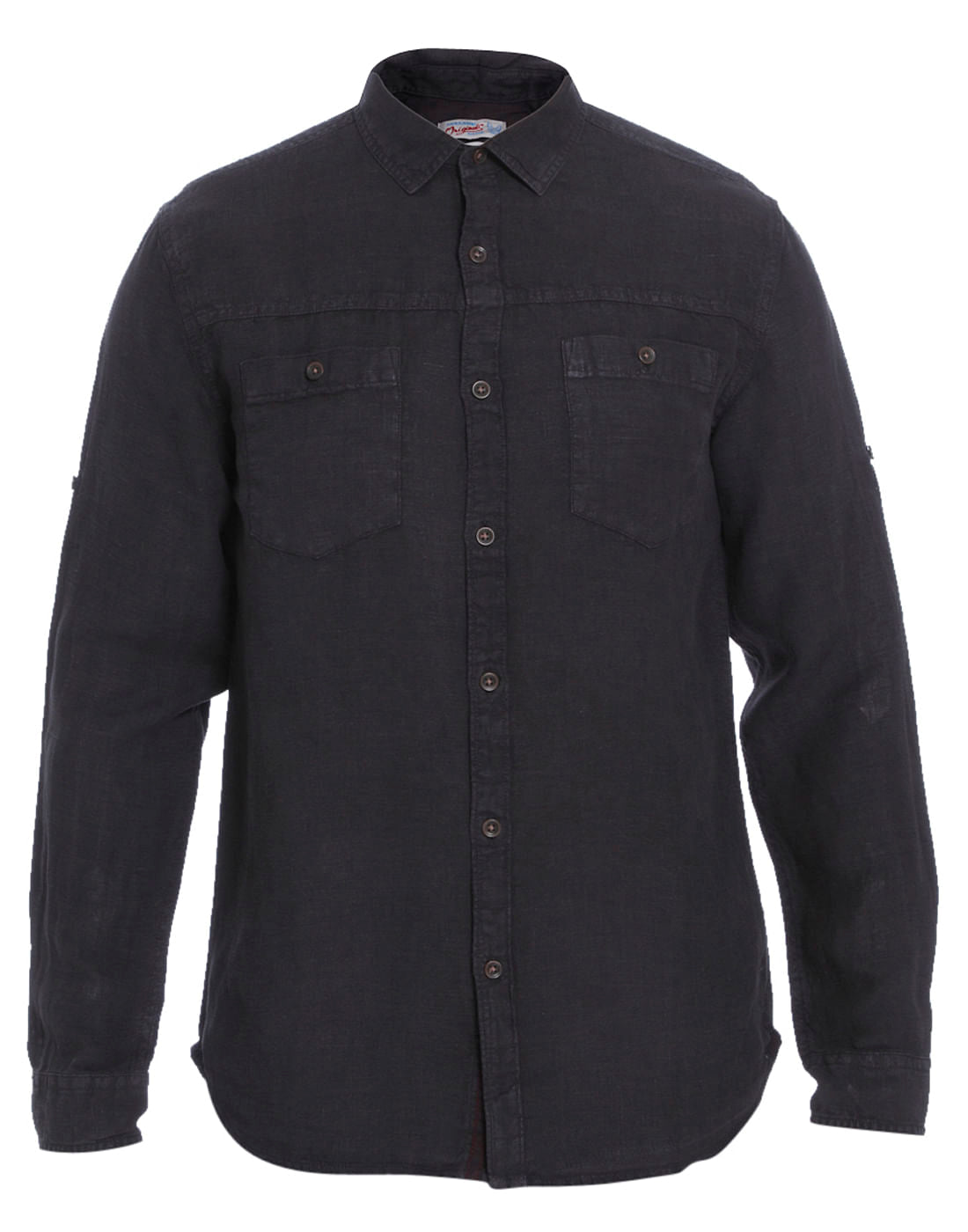 Black Linen Slim Fit Shirt