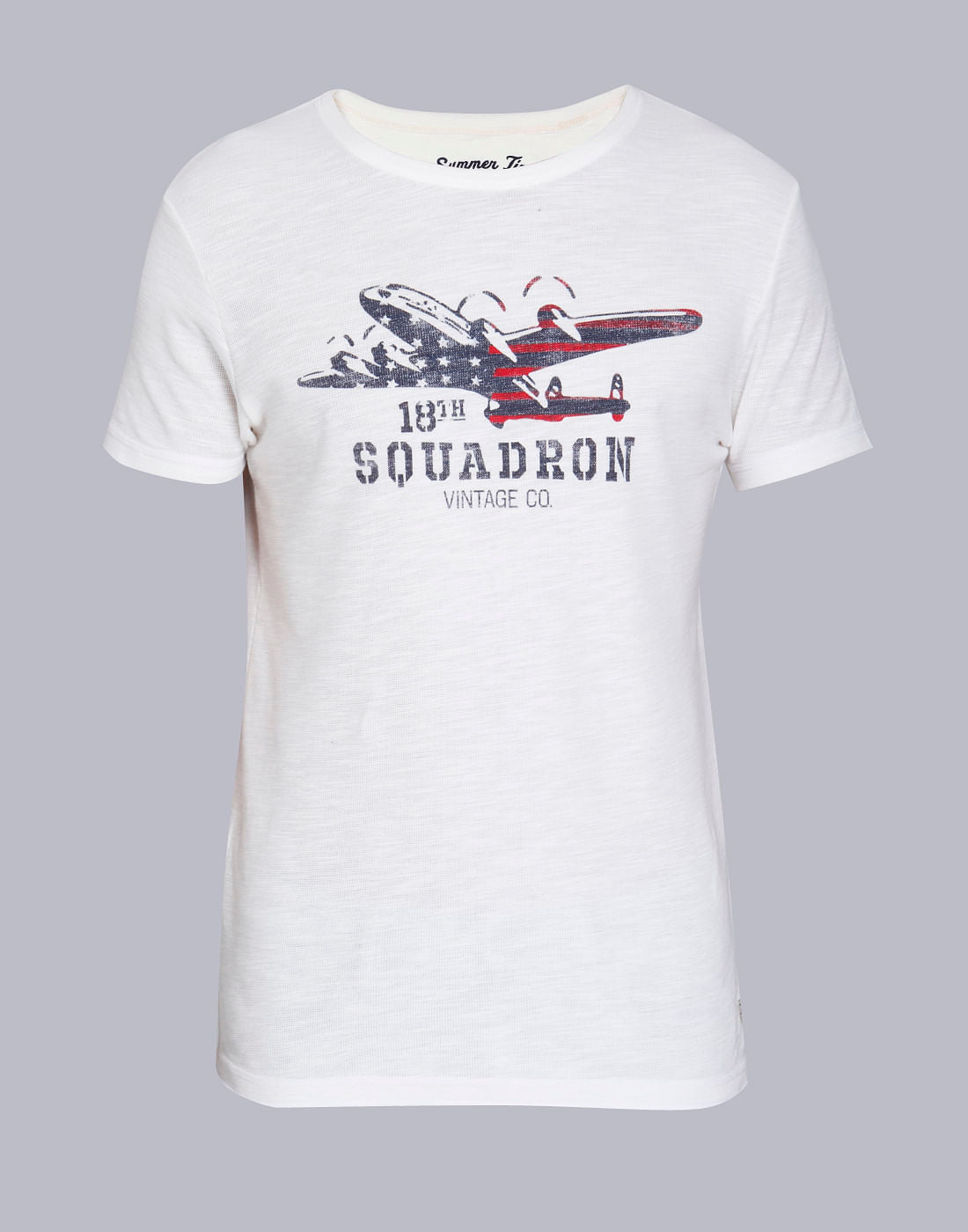 White Graphic Print Crew Neck T-Shirt