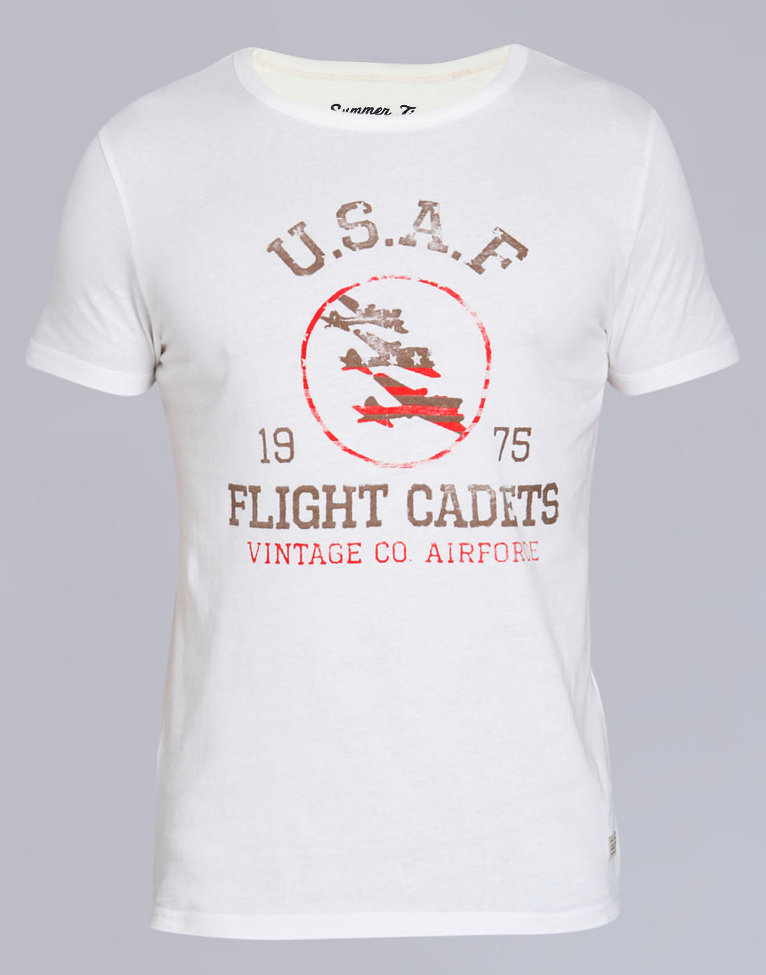 White Graphic Print Crew Neck T-Shirt
