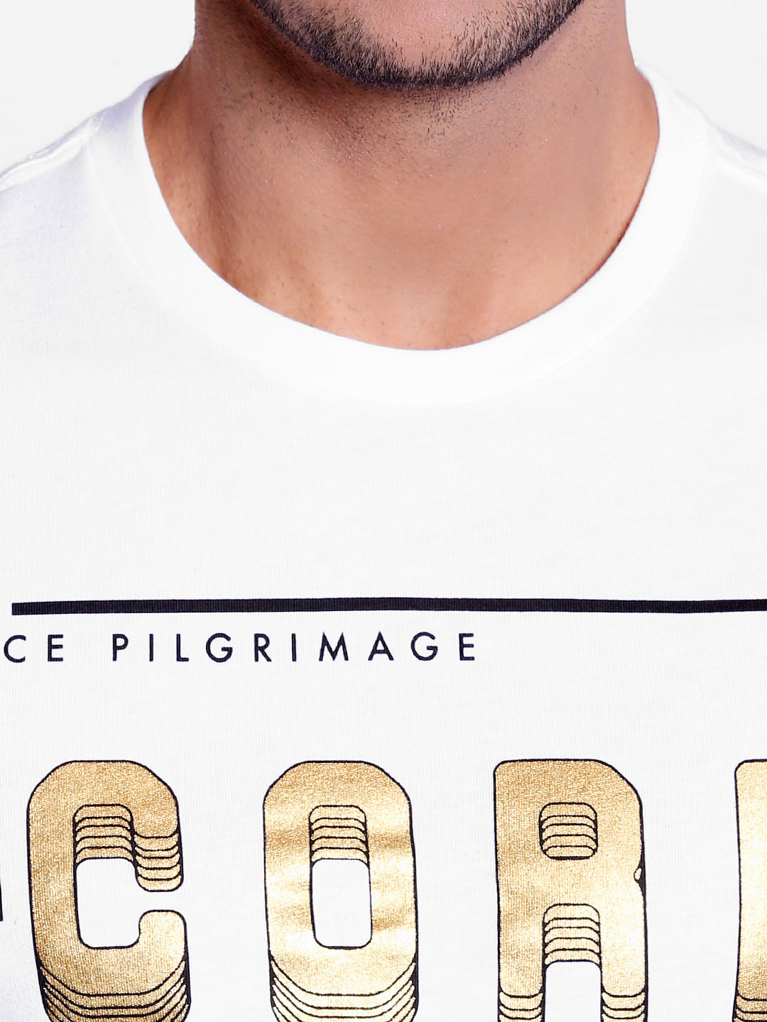White Graphic Print Crew Neck T-Shirt