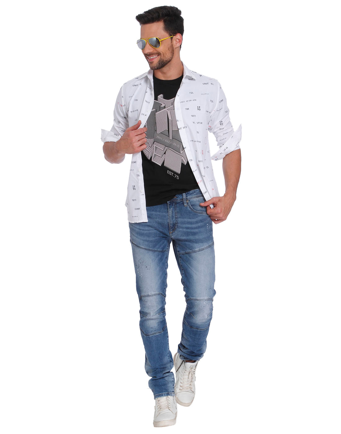 Black Graphic Print Crew Neck T-Shirt