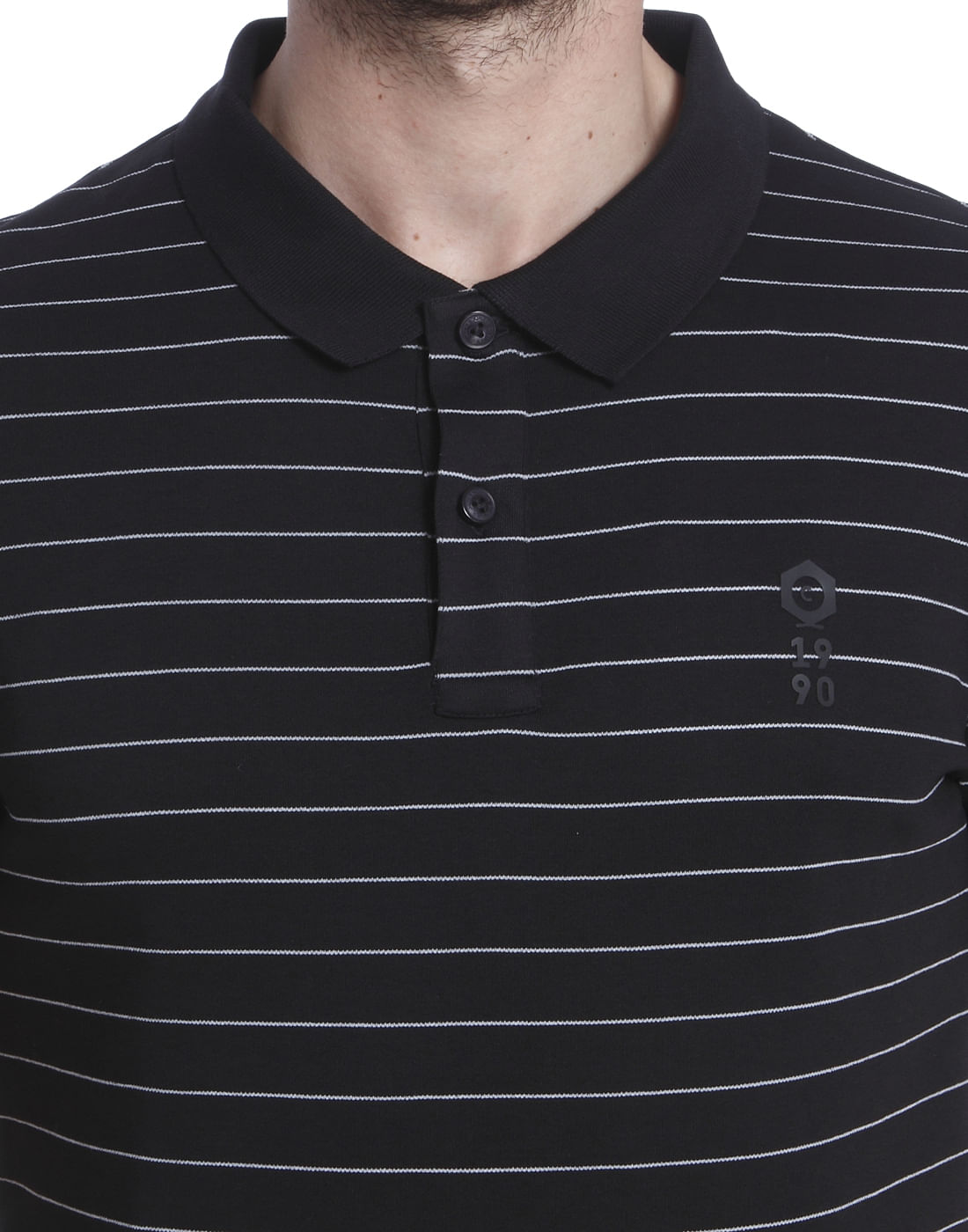 Black Striped Polo T-Shirt