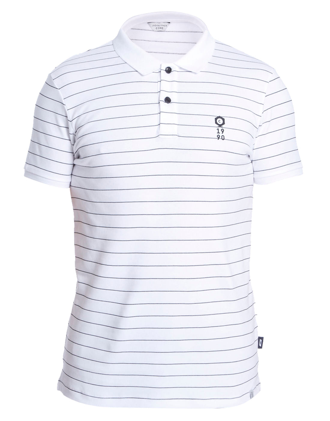 White Striped Polo T-Shirt