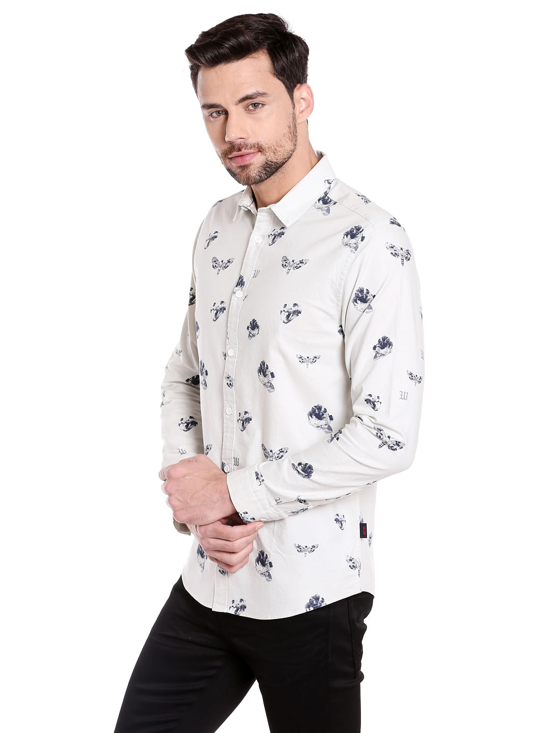 Off White Dragonfly Print Slim Fit Shirt