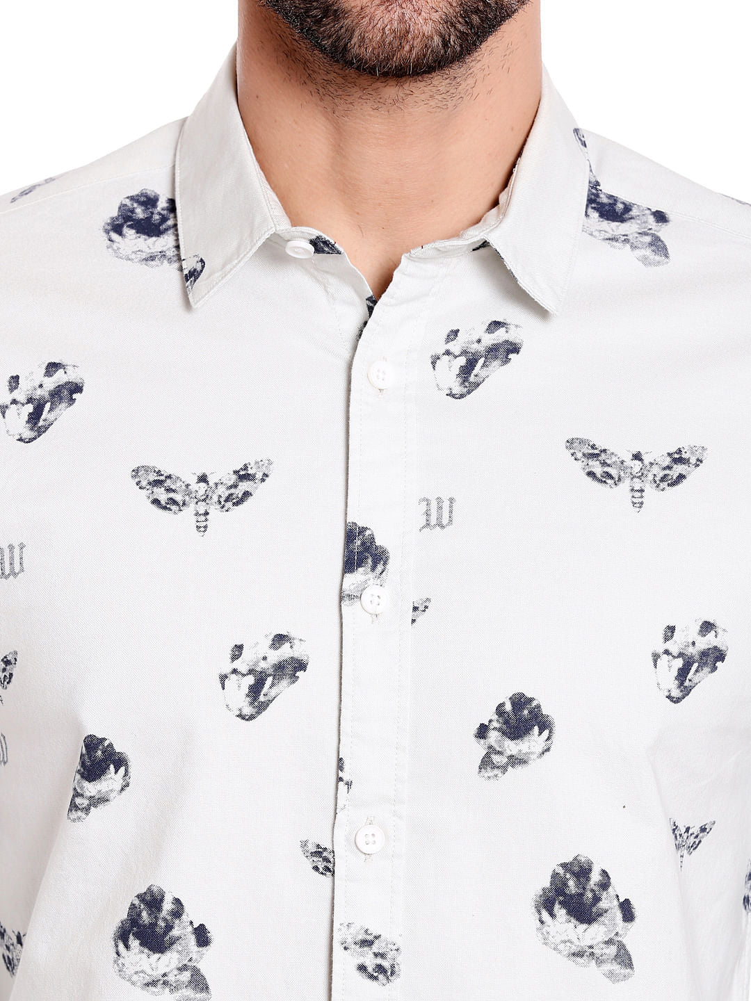 Off White Dragonfly Print Slim Fit Shirt