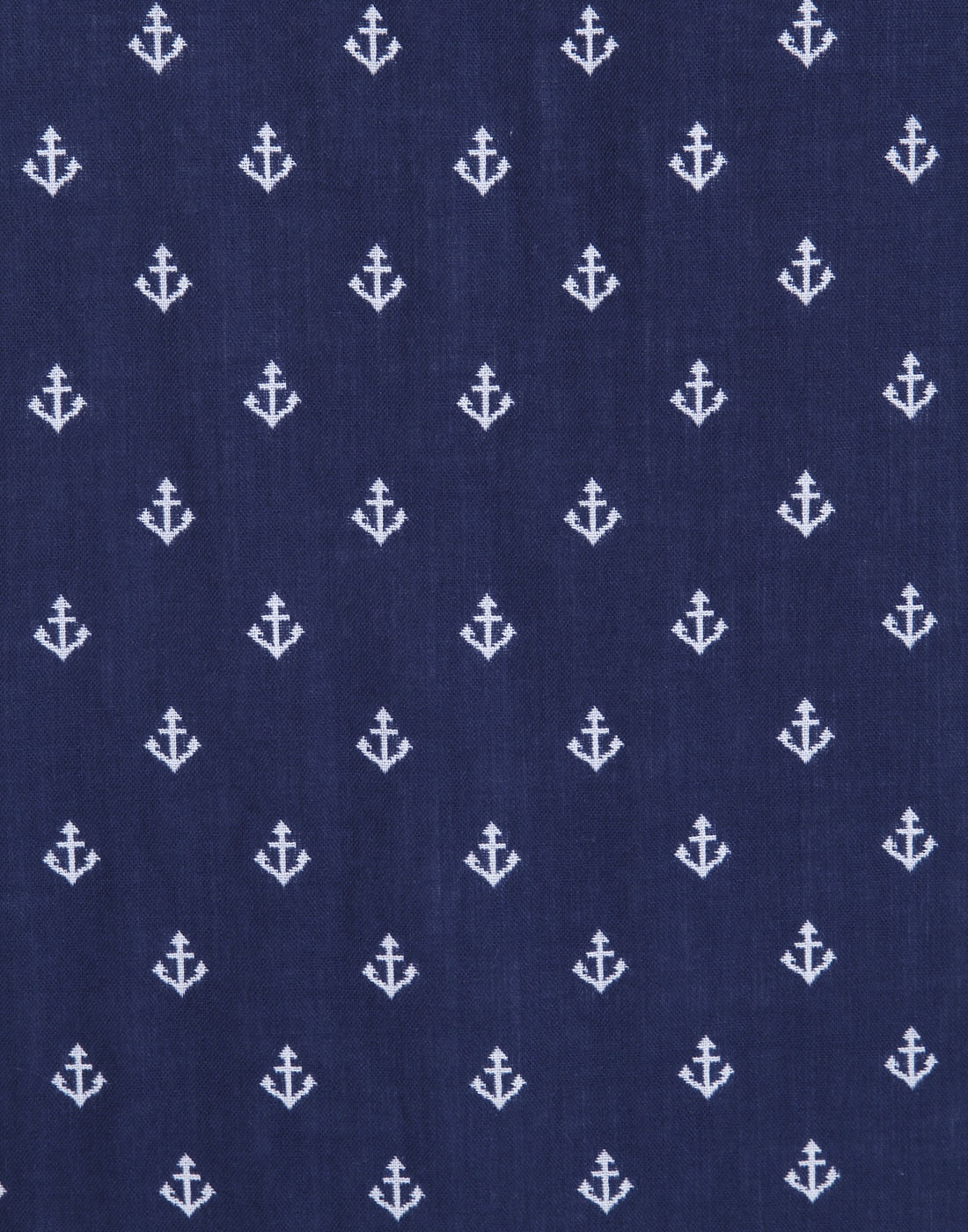 Blue Anchor Print Slim Fit Shirt