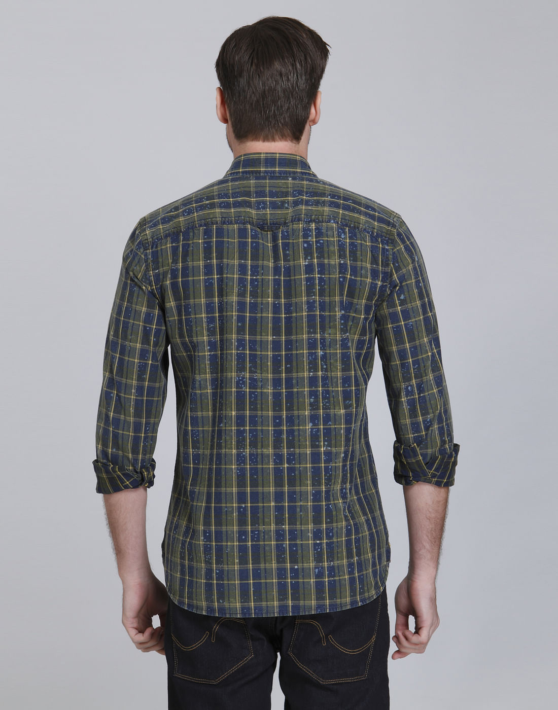 Green Check Slim Fit Shirt