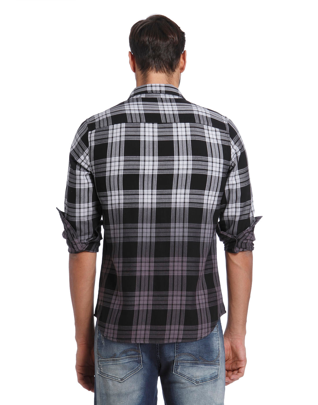 Black & White Check Slim Fit Shirt