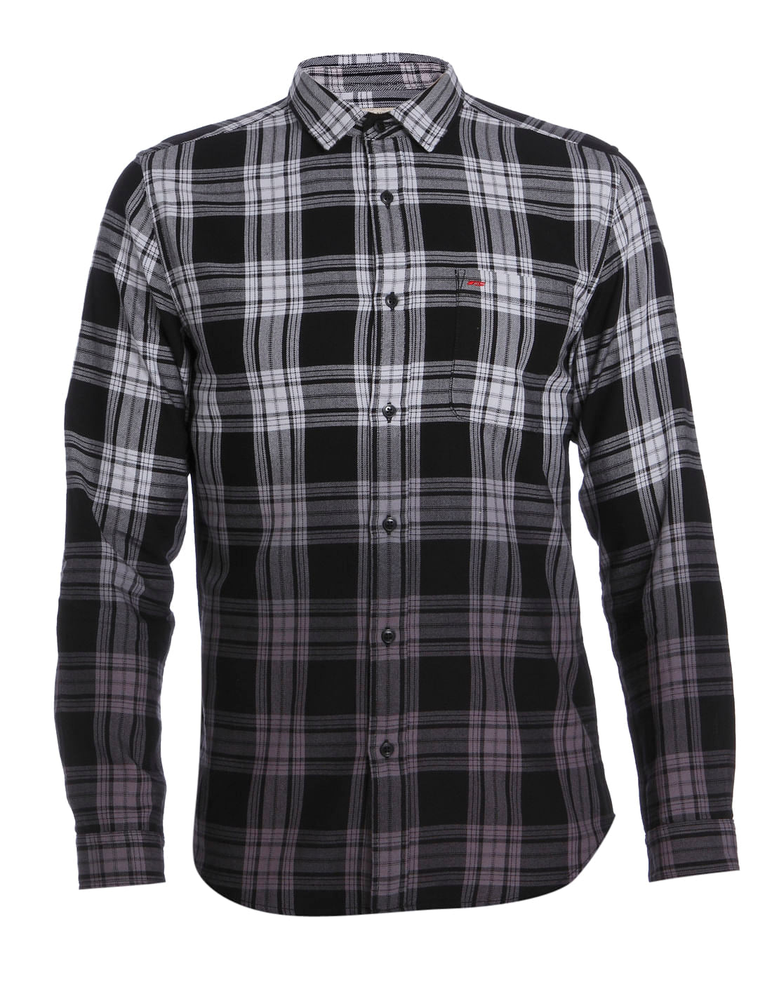 Black & White Check Slim Fit Shirt