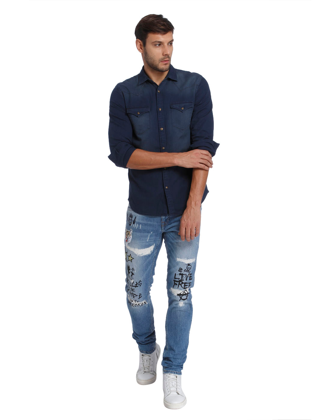Gradient Blue Slim Fit Shirt
