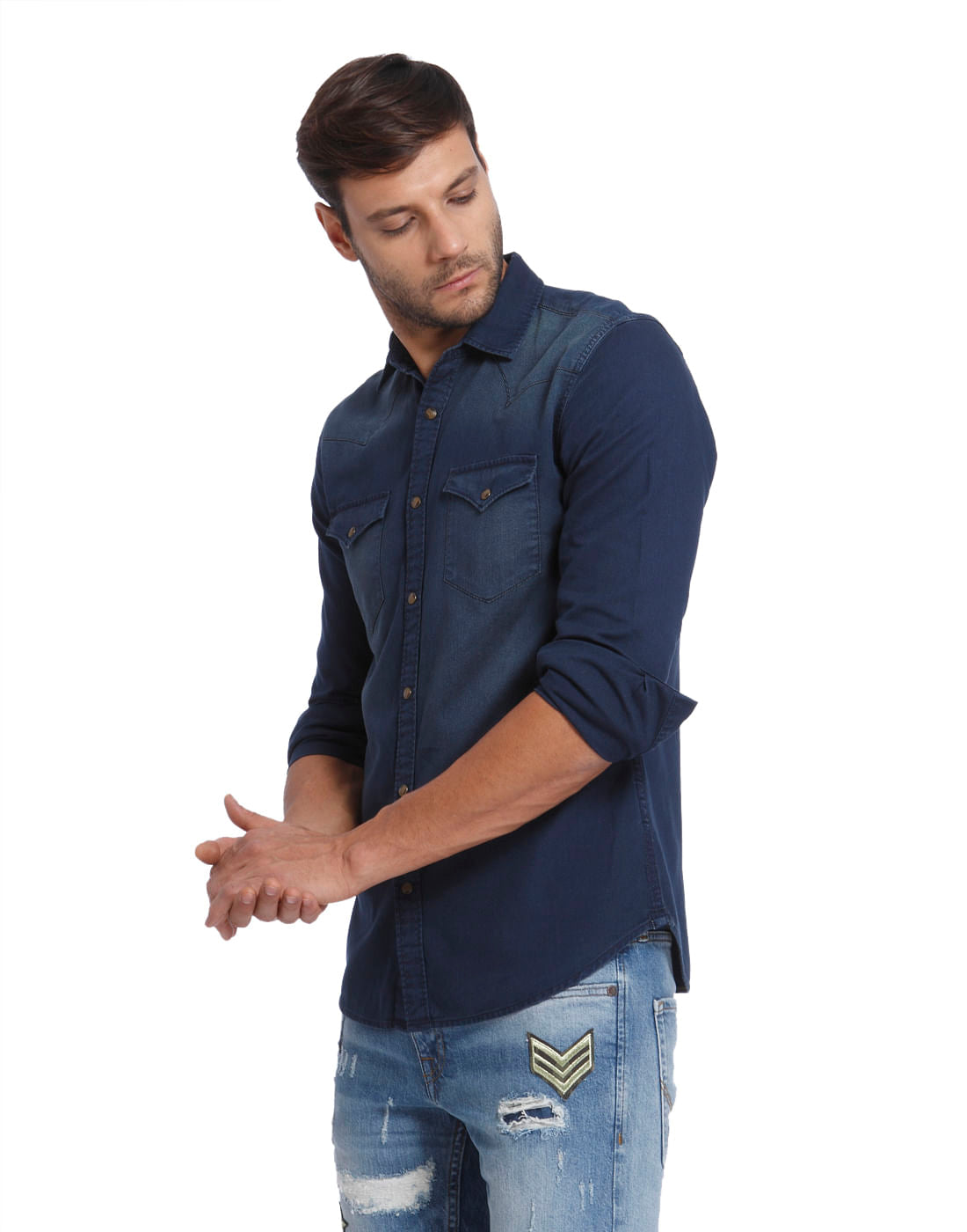 Gradient Blue Slim Fit Shirt