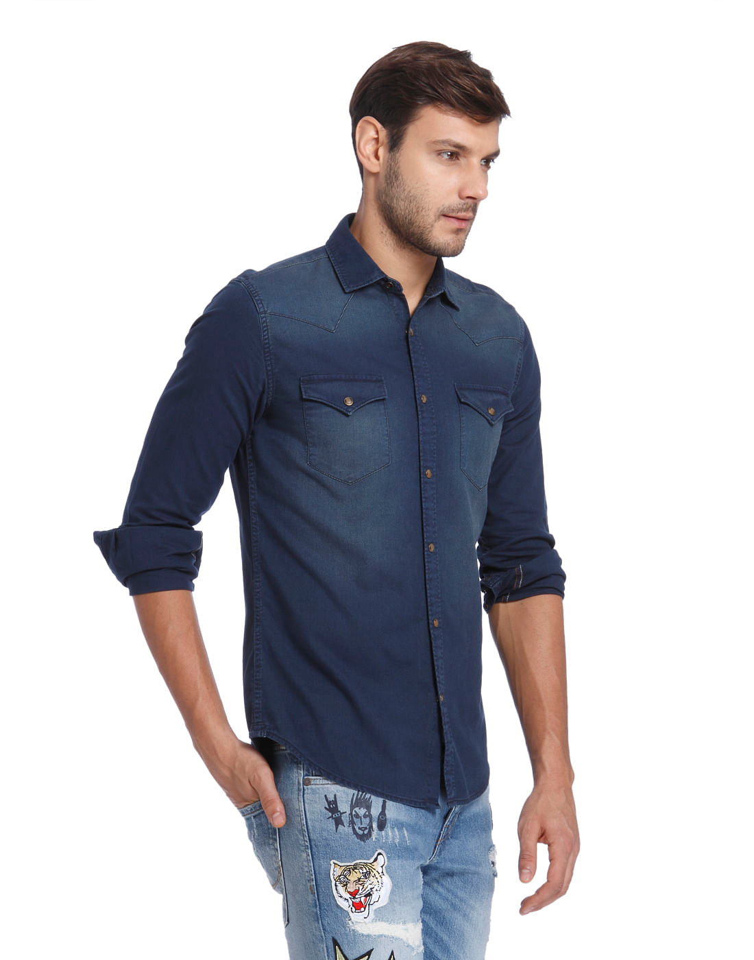 Gradient Blue Slim Fit Shirt