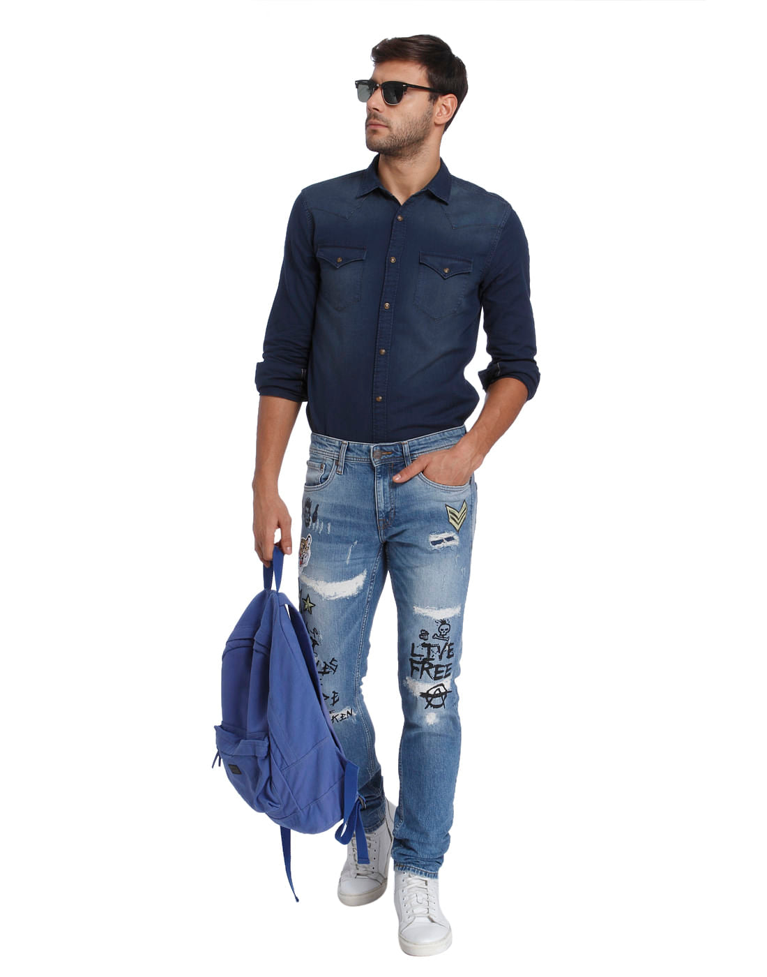 Gradient Blue Slim Fit Shirt