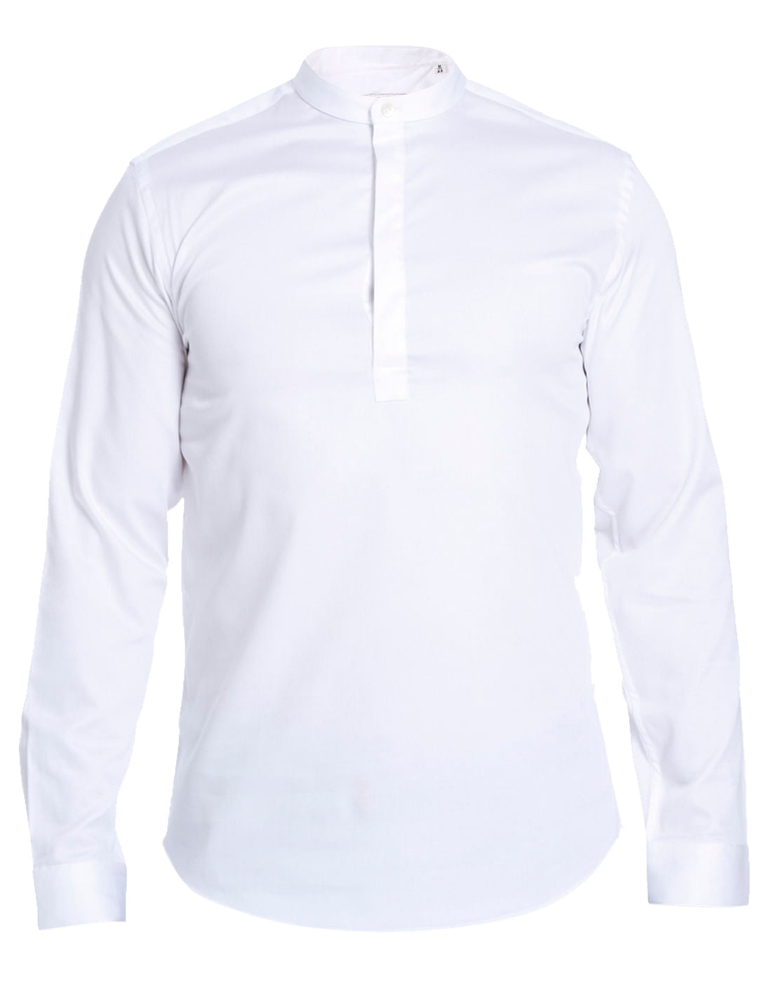 White Mandarin Collar Shirt
