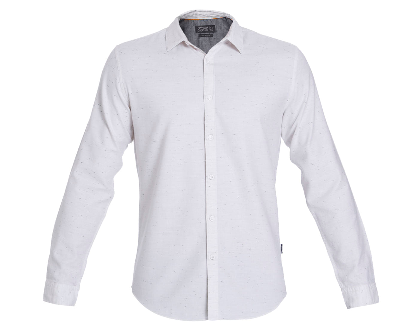 White Textured Slim Fit Shirt