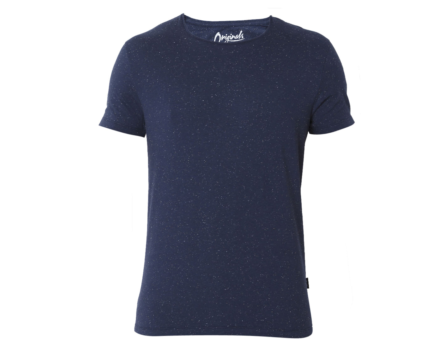 Blue Self Print Crew Neck T-Shirt