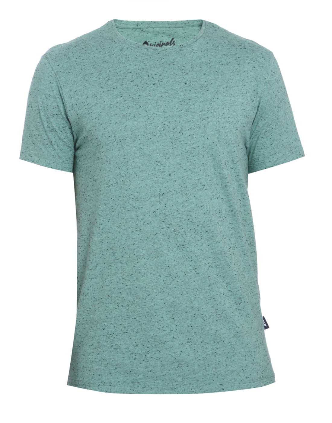 Green Self Print Crew Neck T-Shirt