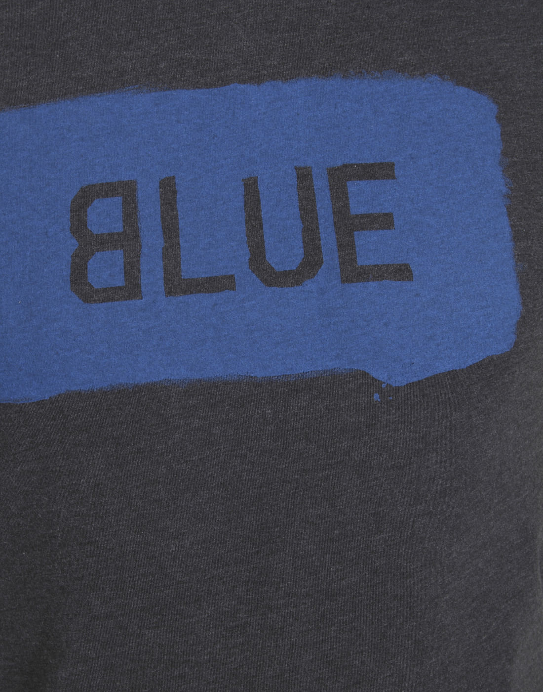 Dark Grey And Blue Printed Crew Neck T-Shirt