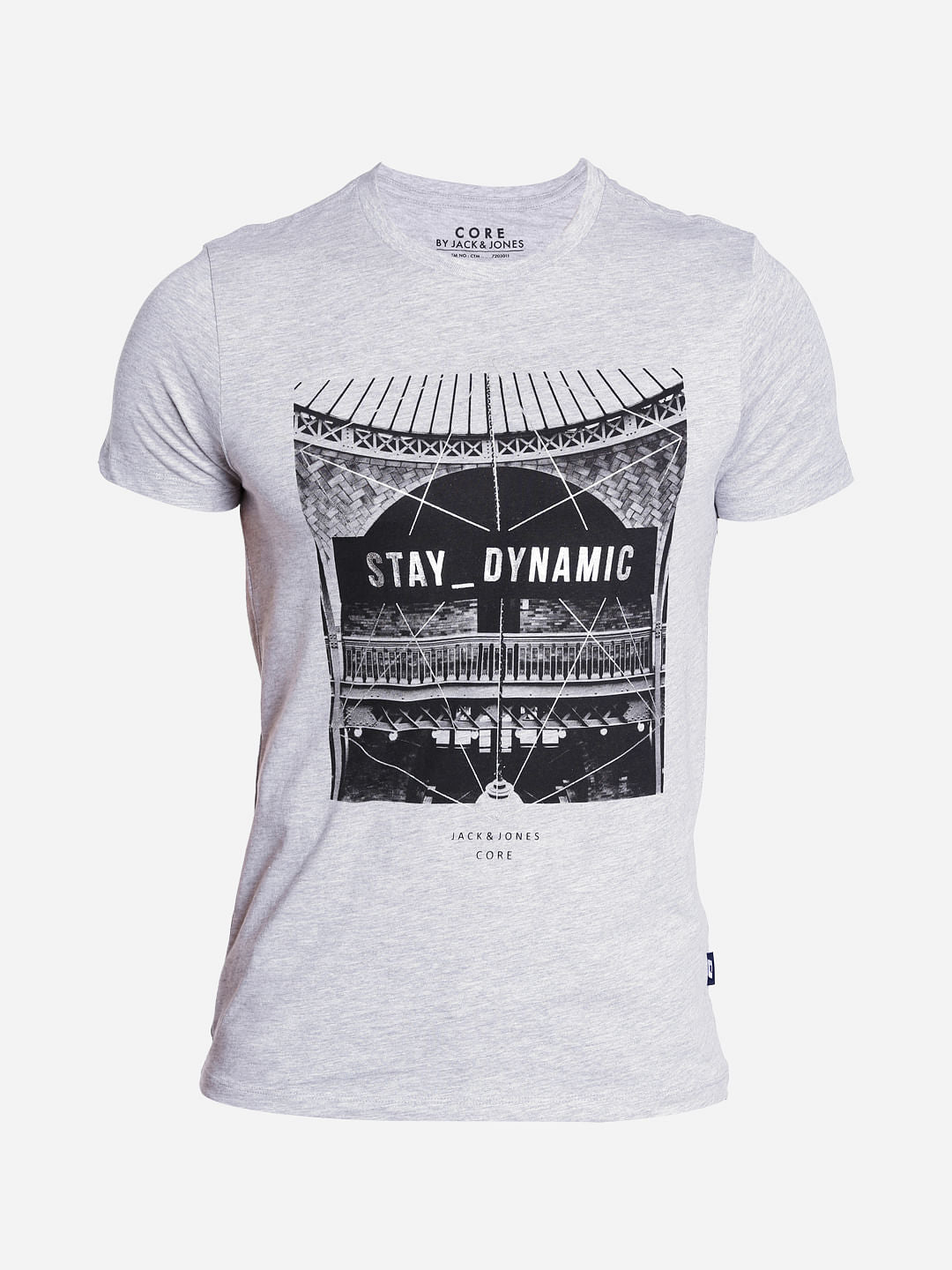 Grey Graphic Print Crew Neck T-Shirt