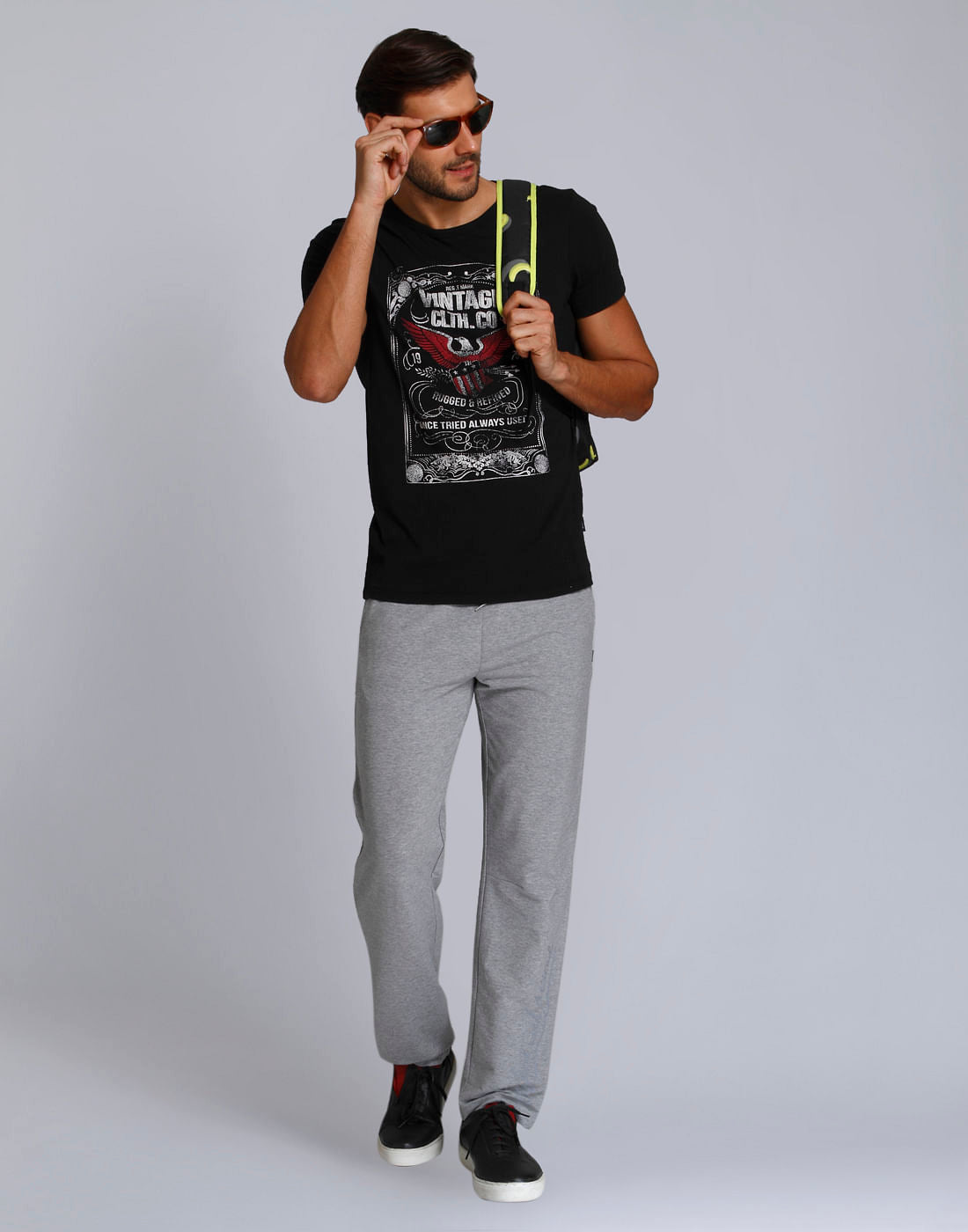 Blue Graphic Print Crew Neck T-Shirt