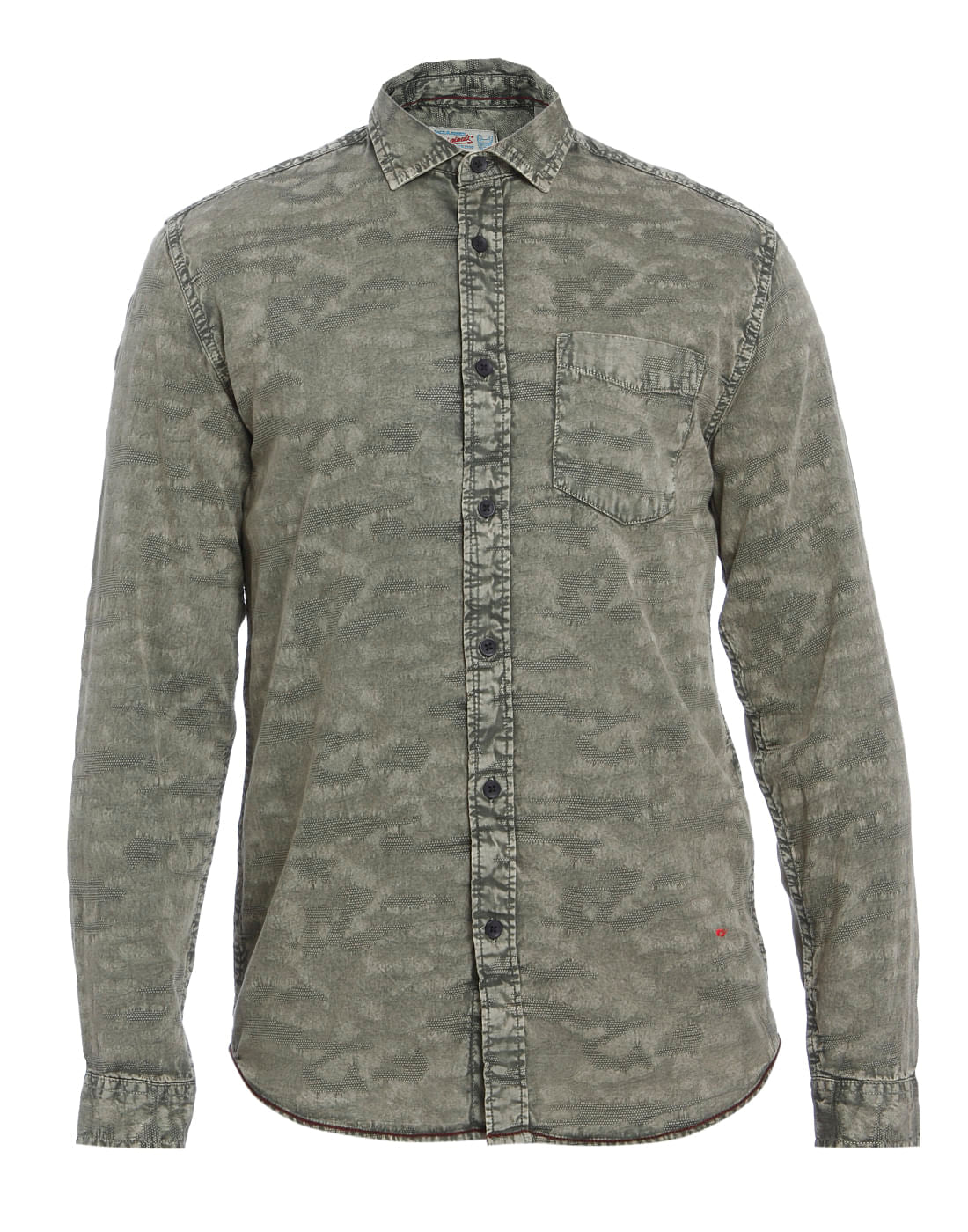Green Faded Effect Slim Fit Shirt