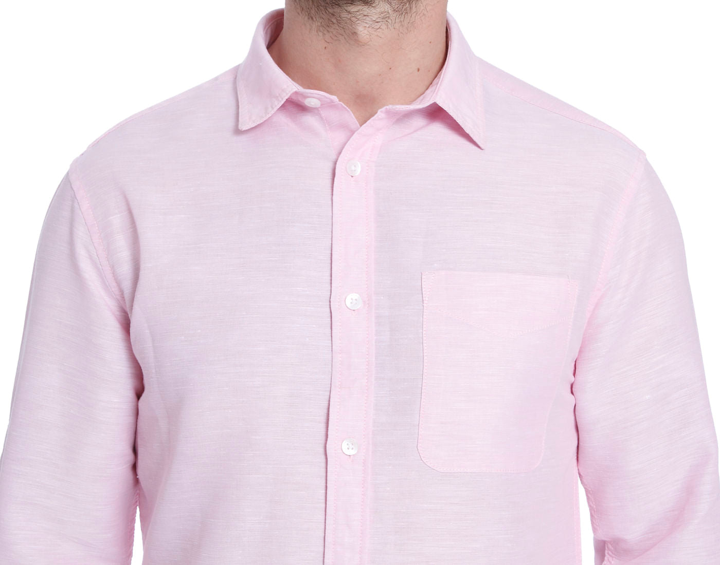 Pink Linen Slim Fit Shirt