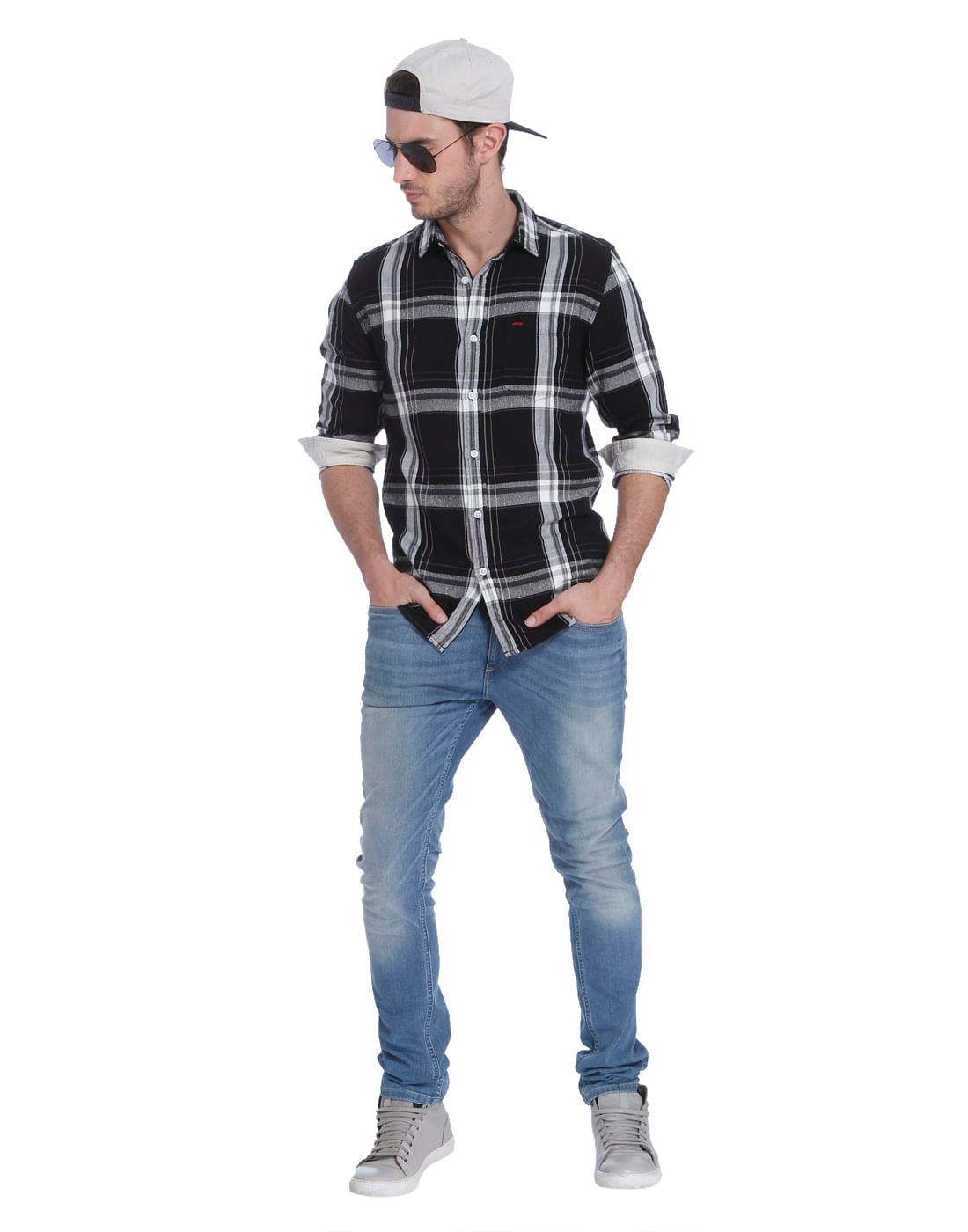 Black Check Slim Fit Shirt