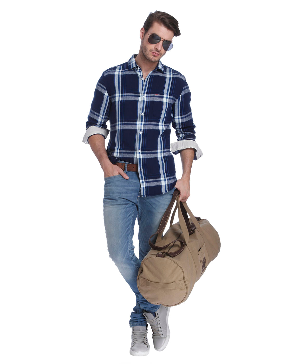 Blue Check Slim Fit Shirt