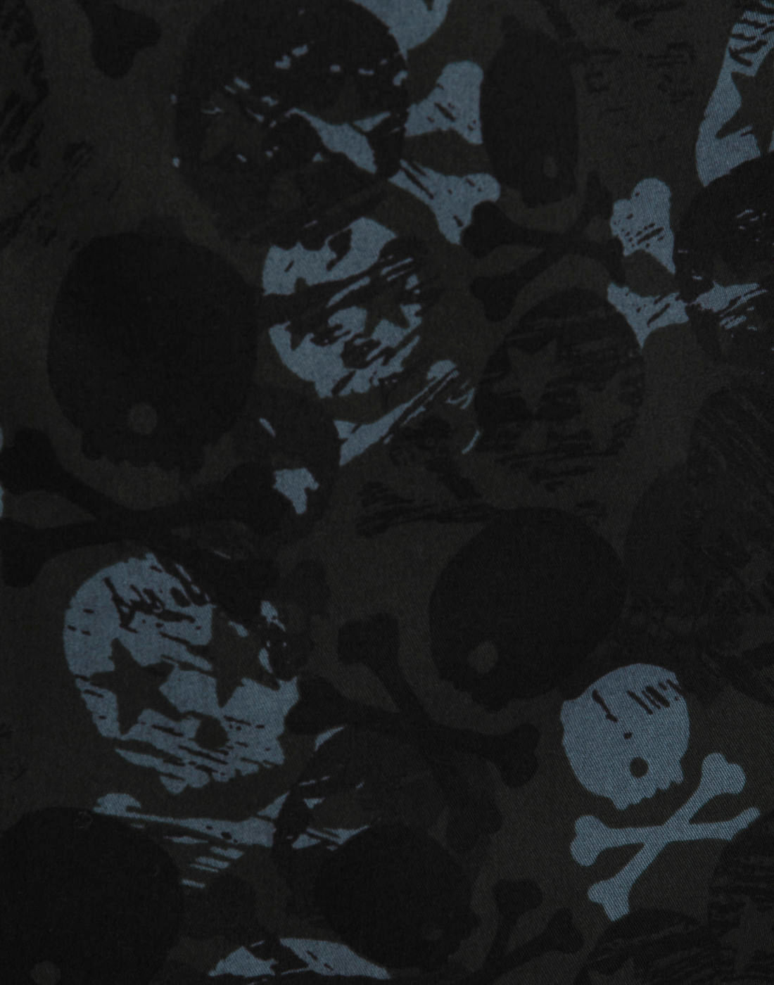 Dark Grey Skull Print Slim Fit Shirt