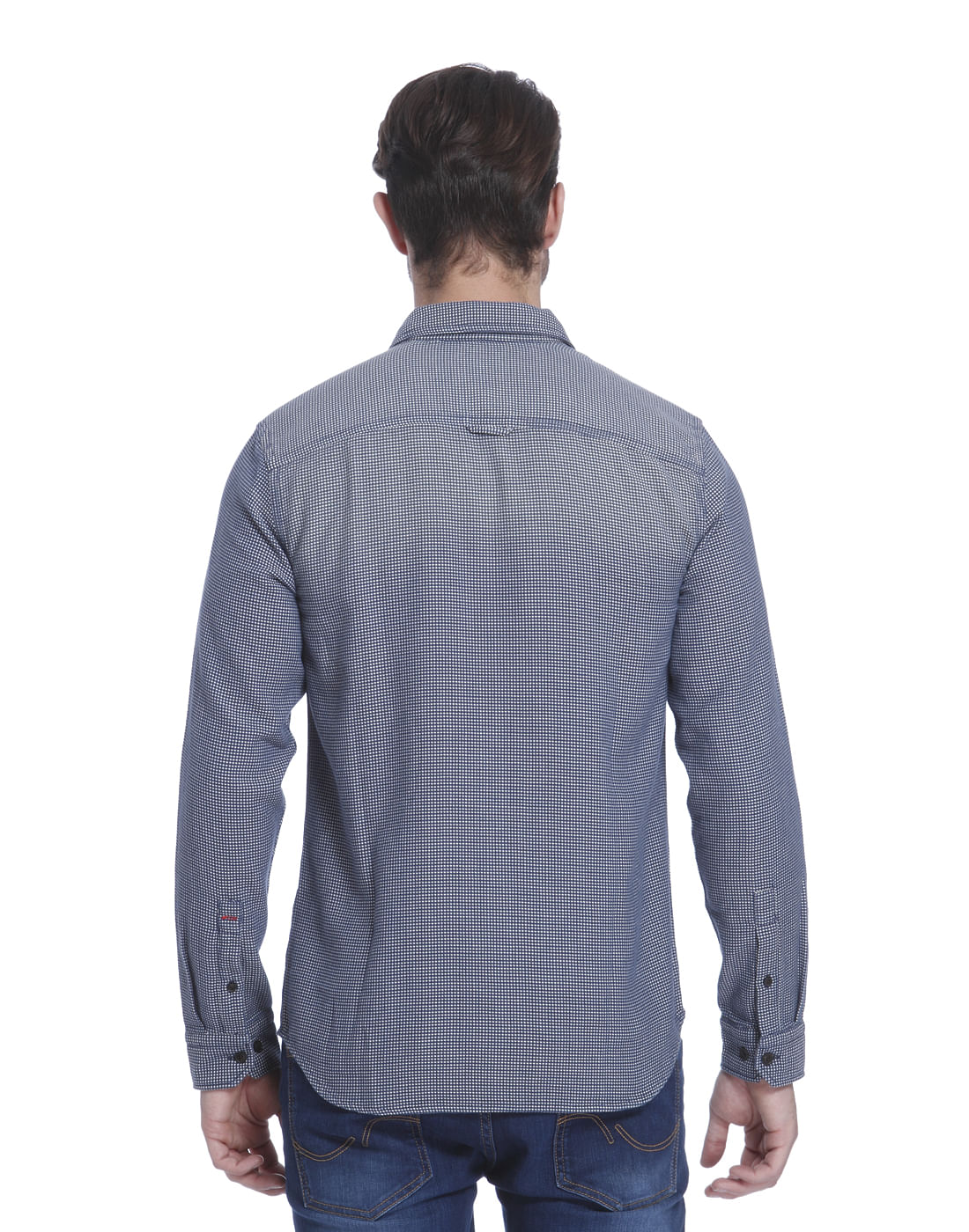 Blue Structured Slim Shirt