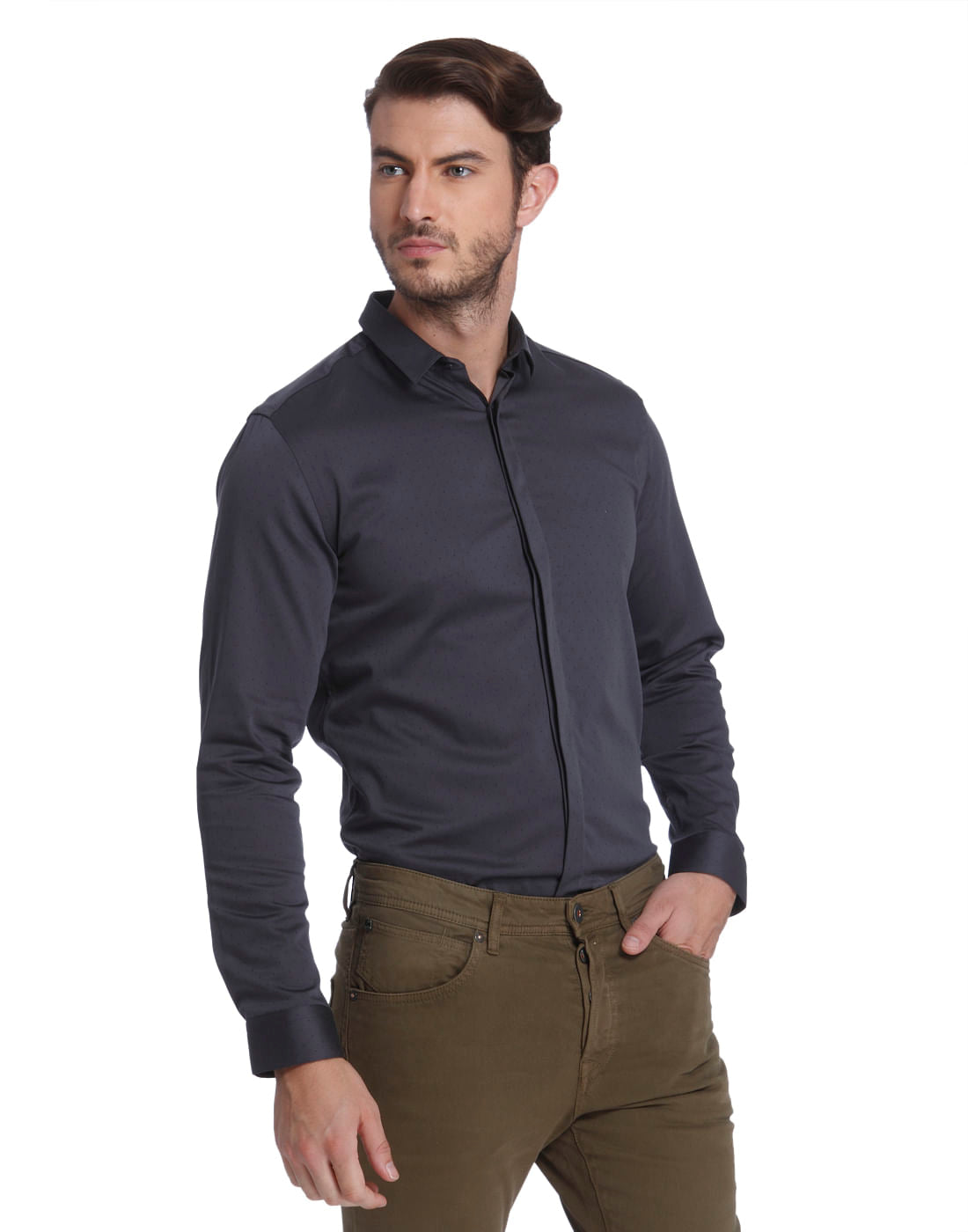 Dark Grey All Over Print Shirt