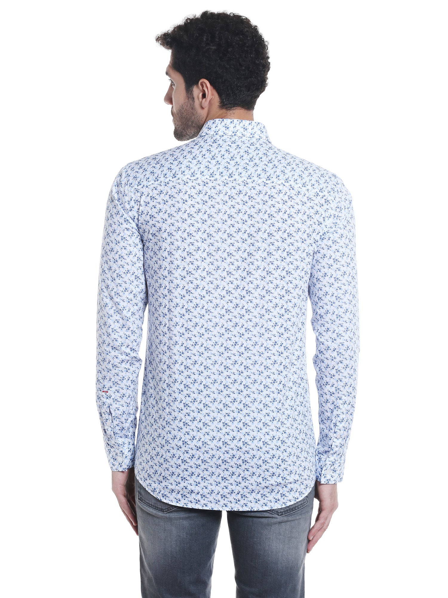 Blue Leaf Print Shirt