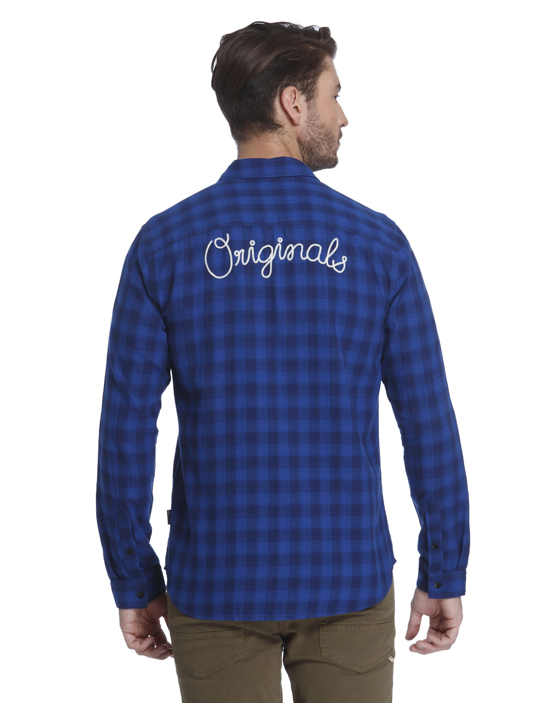 Blue Check Slim Fit Shirt