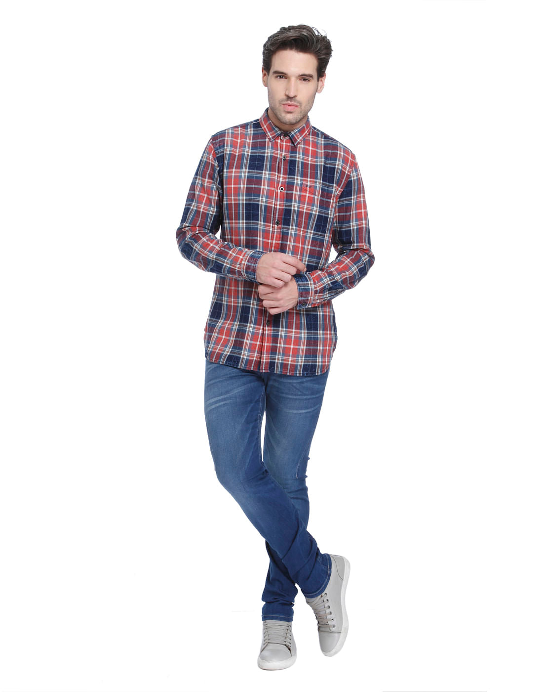 Multi Colour Check Slim Fit Shirt