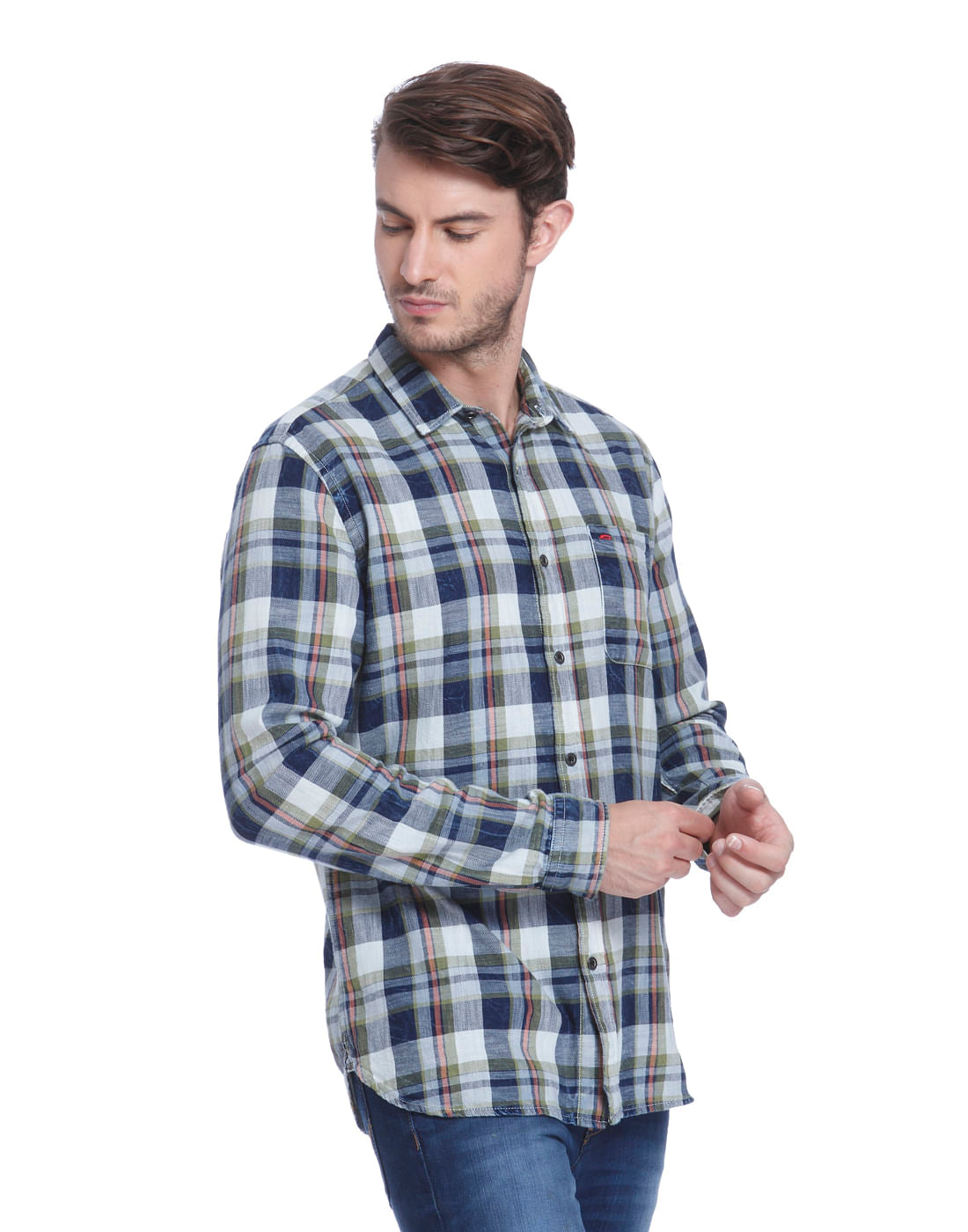 Green Check Slim Fit Shirt